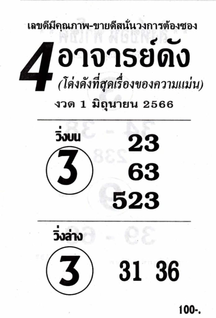 หวย4อาจารย์ดัง